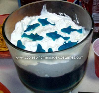  Birthday Party Themes  Boys on Our Blue Jell O With Whipped Cream And Gummy Sharks