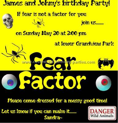 Coolest Fear Factor Party Ideas and Photos