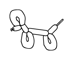 Twisting a balloon dog...Balloon animal instructions